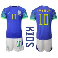 Dětský Fotbalový dres Brazílie Neymar Jr #10 MS 2022 Venkovní Krátký Rukáv (+ trenýrky)